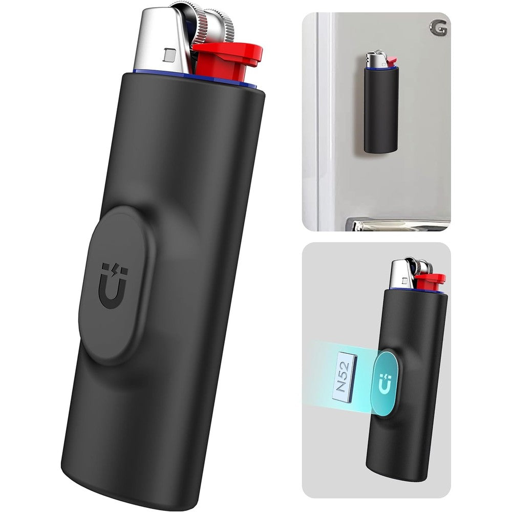 Femlotank magnetic lighter case front view black