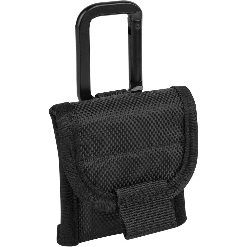 Xxerciz nylon tactical lighter pouch front view showing durable black material and premium hook-and-loop fastener closure flap.