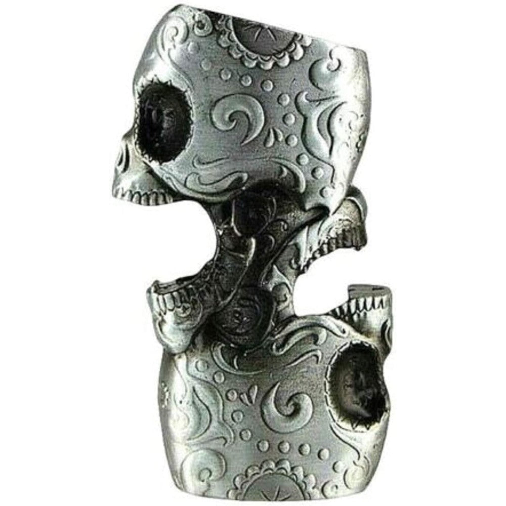 JSSELLER double skull head metal lighter case front view premium pocket accessory