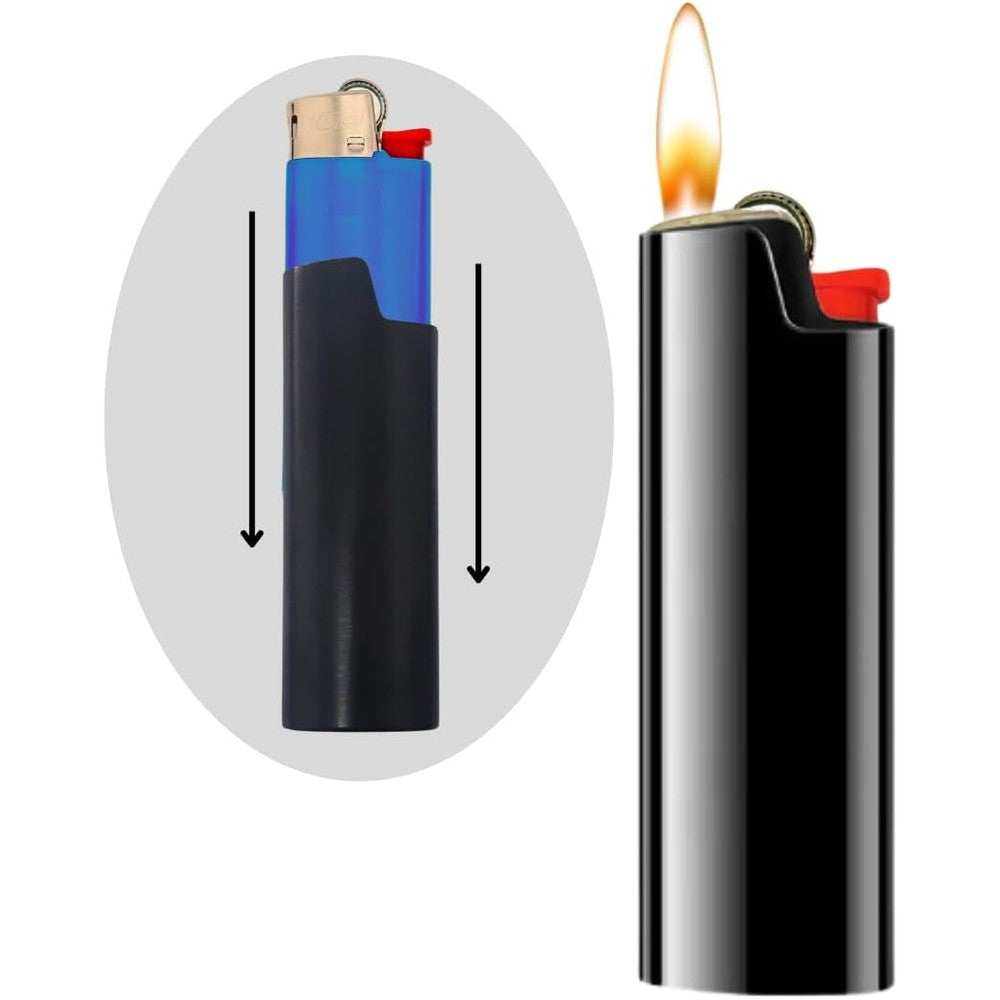 Lighter Locators metal lighter holder front view glossy black finish