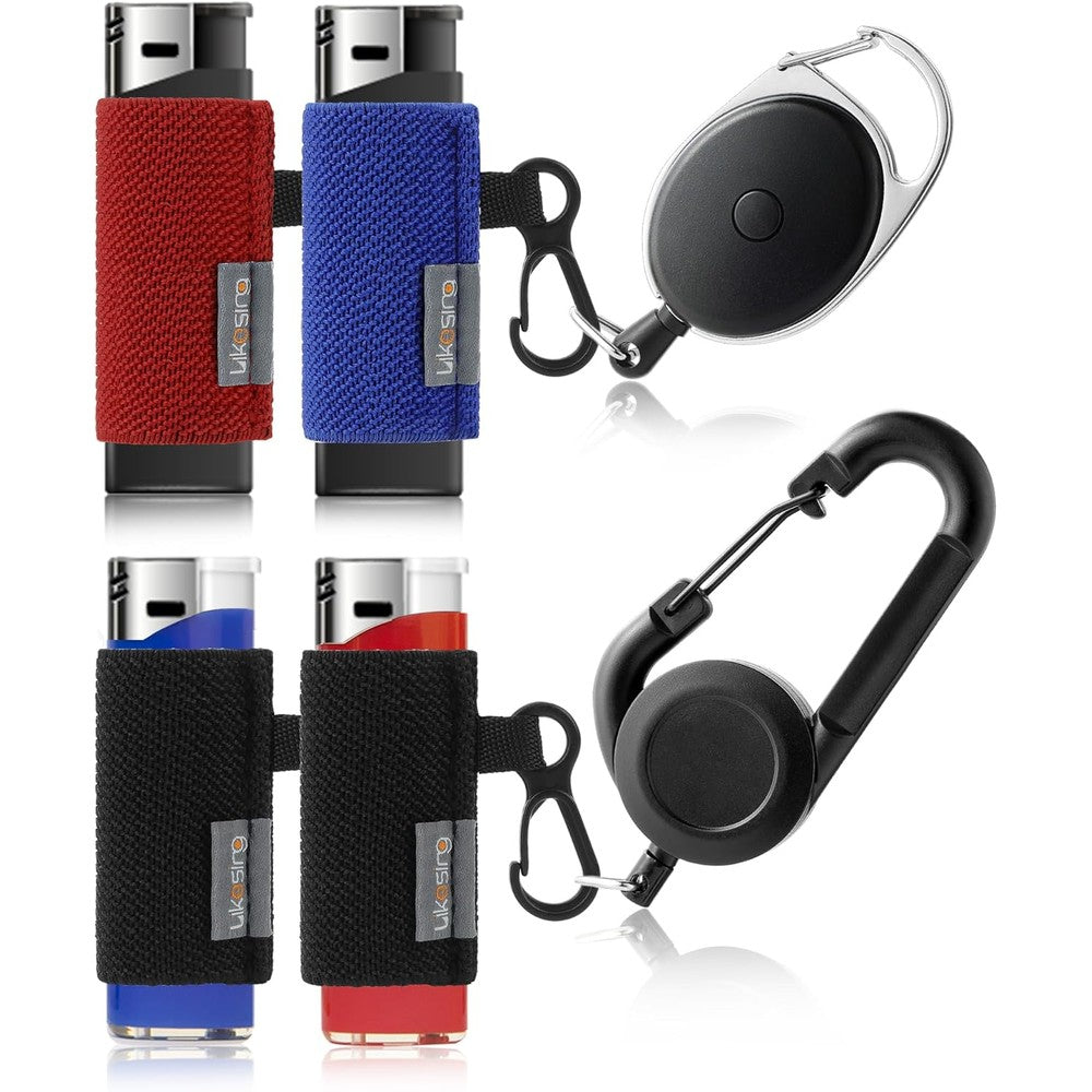 Likesing retractable lighter holder front view on backpack strap