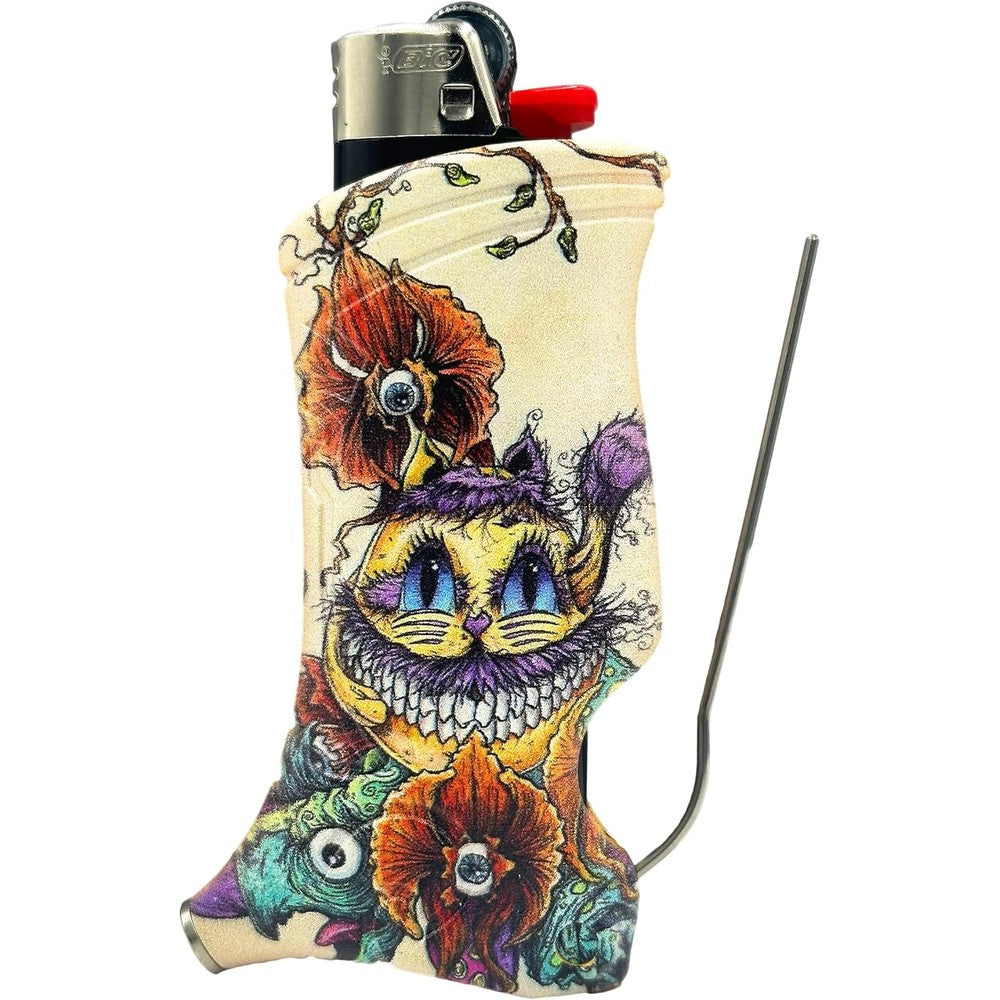 Toker Poker Alice Collection Cock Paw premium lighter case multi tool front view featuring surreal artwork.