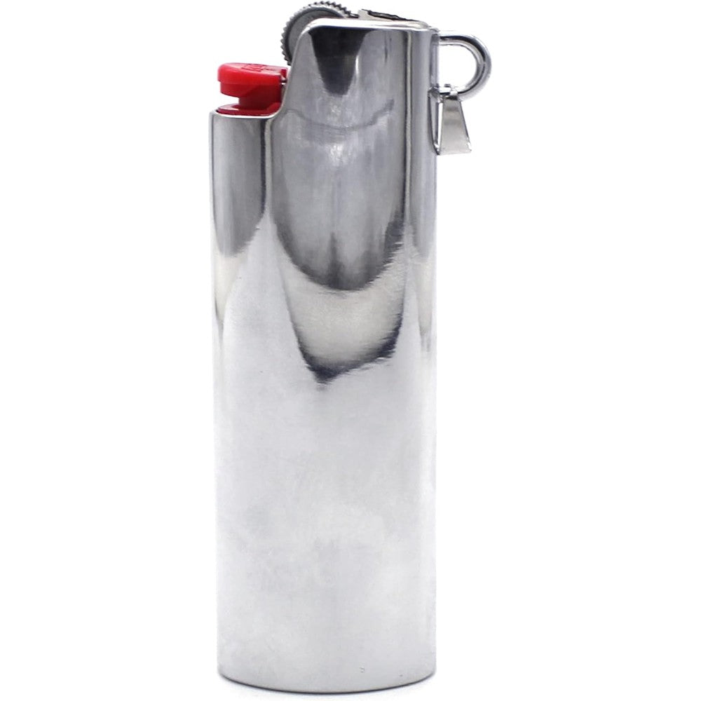 HUMWE metal J6 lighter case cover silver polished front view premium accessory