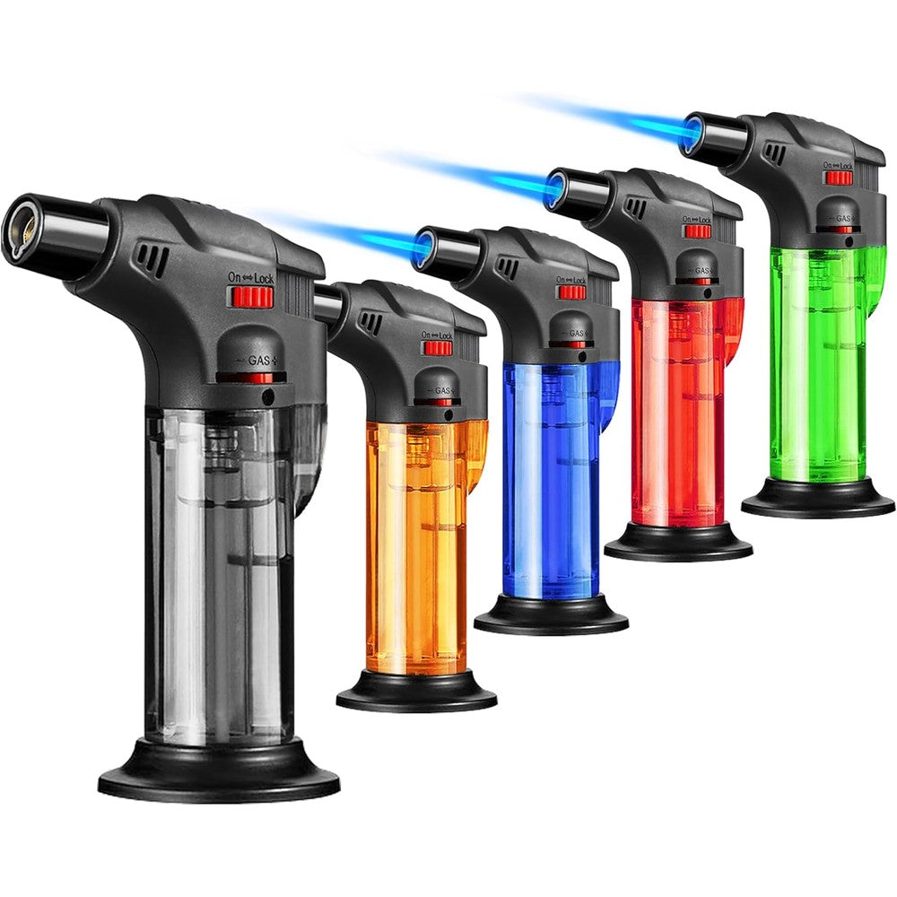 Grayson multi utility torch lighters five pack front view displaying different colors