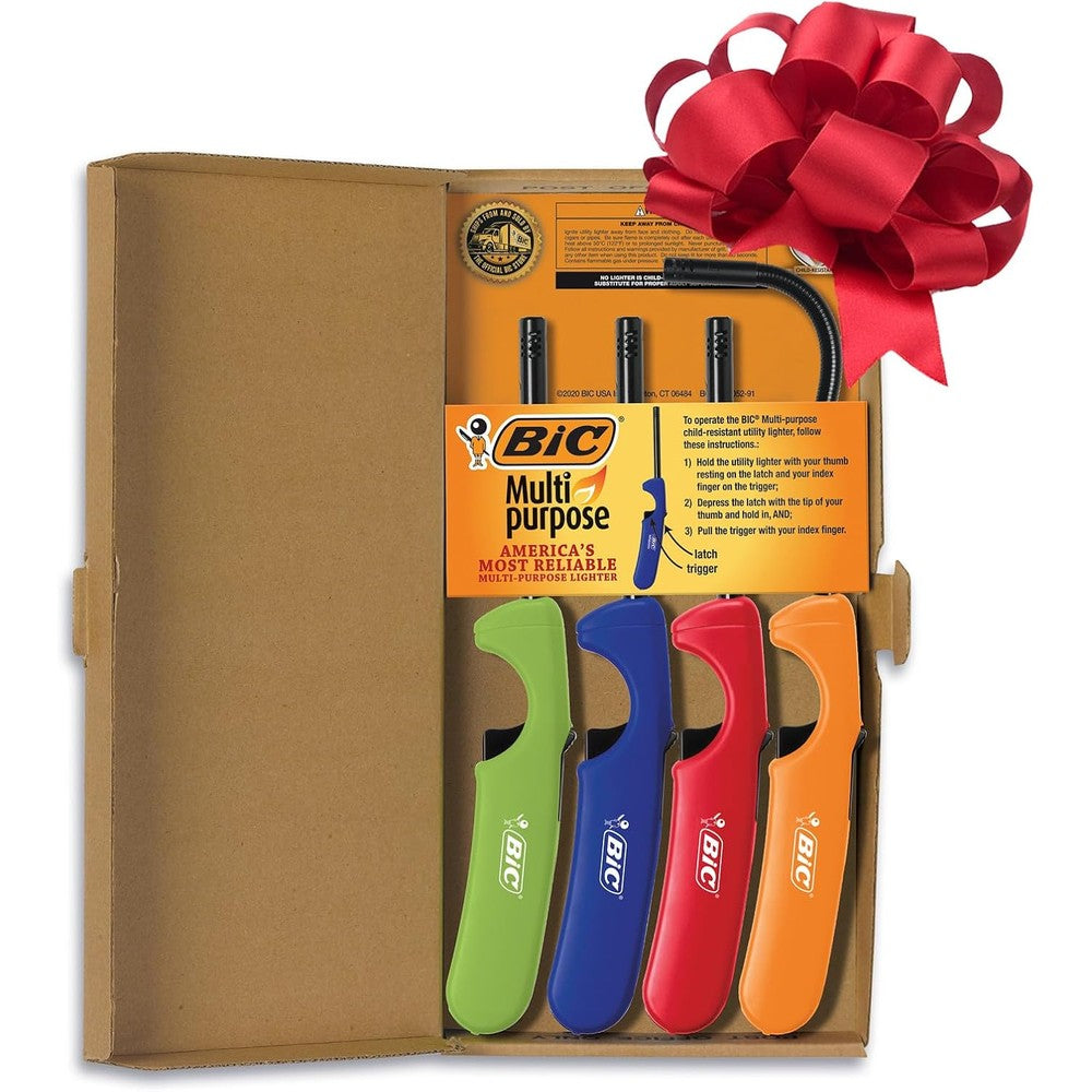 BIC Multi-Purpose Lighters 4-Pack front view long reach candle lighters