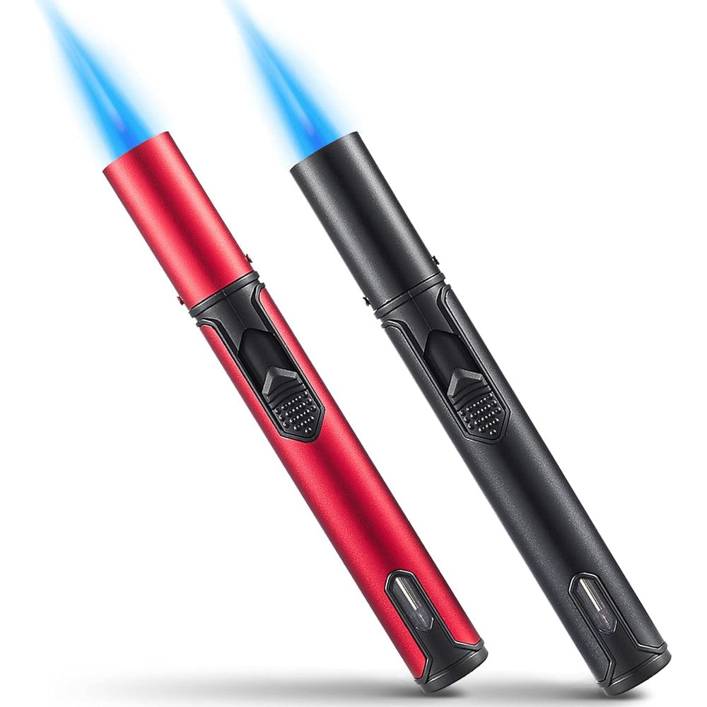 Urgrette Butane Torch Lighter 2 Pack front view refillable pen lighters.