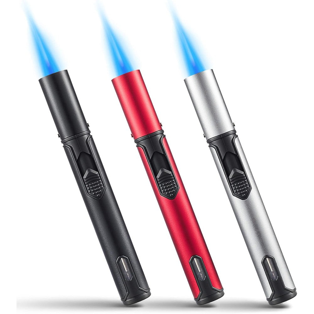 Urgrette 3 Pack Butane Torch Lighters front view for BBQ ignition