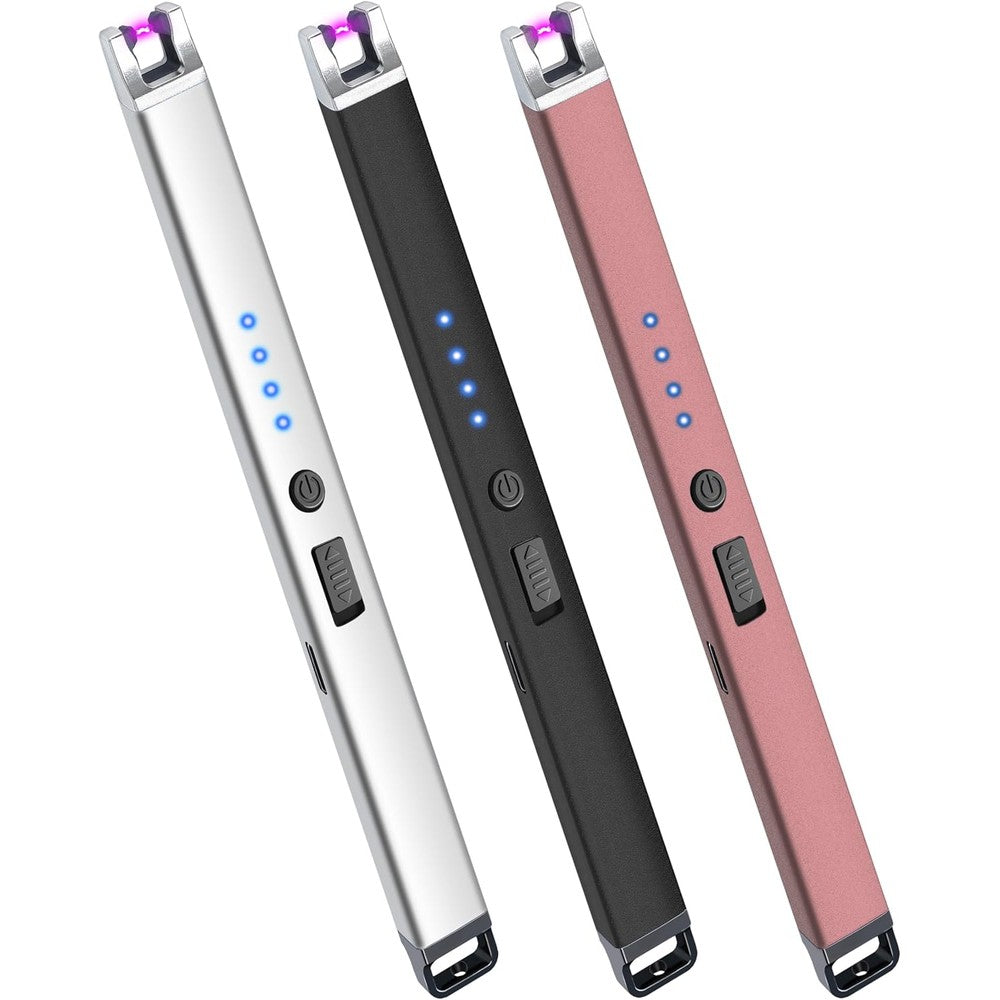 Laffizz electric candle lighter 3 pack front view showing premium slim design