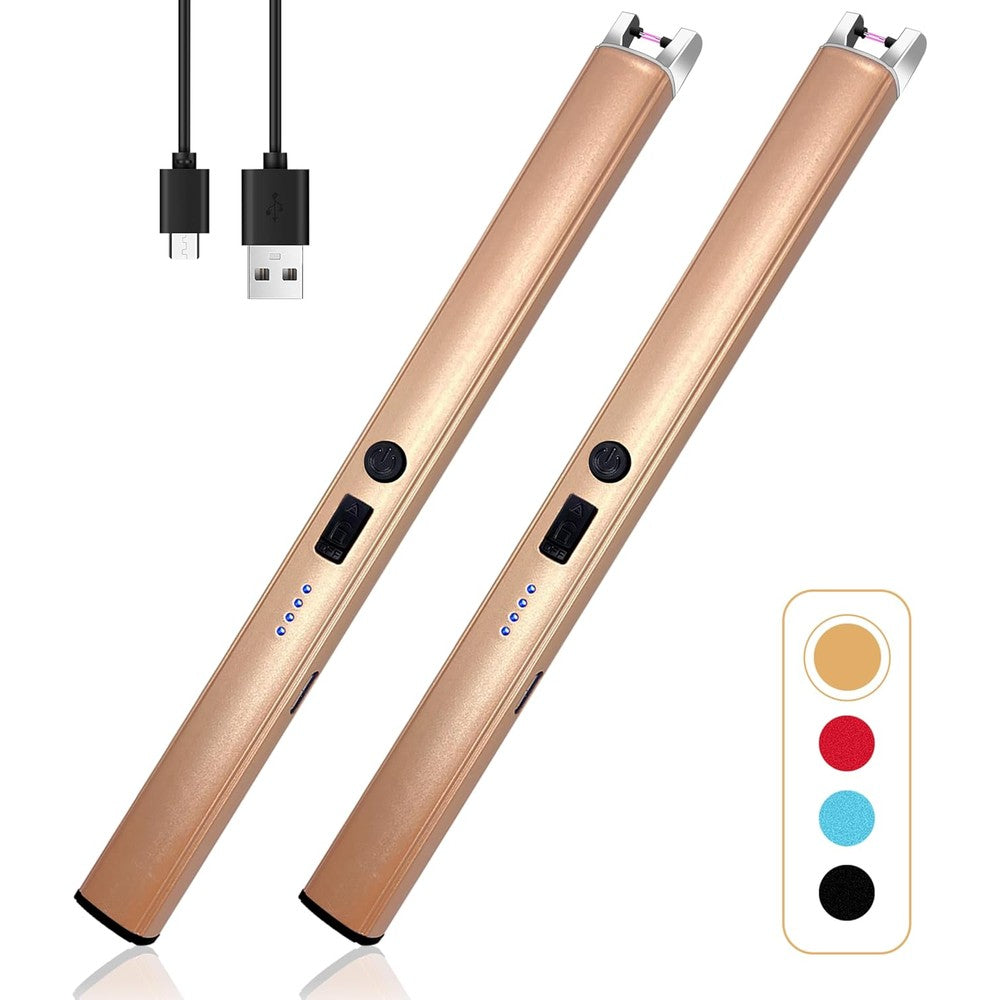 Beyio Electric Candle Lighter Champagne Gold premium two piece set packaging front view