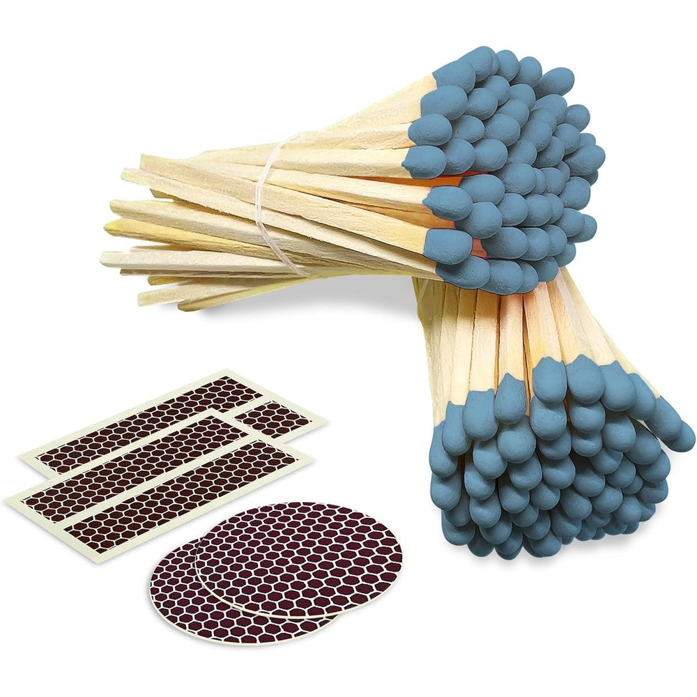 Thankful Greetings 4 inch steel blue matches front view in bulk pack