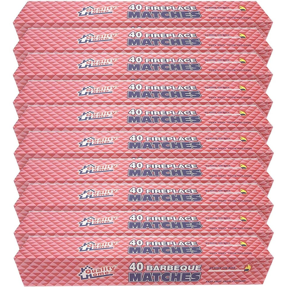ZigarreLicht 11 Inch Long Wooden Fireplace Matches front view 10 box set pack.