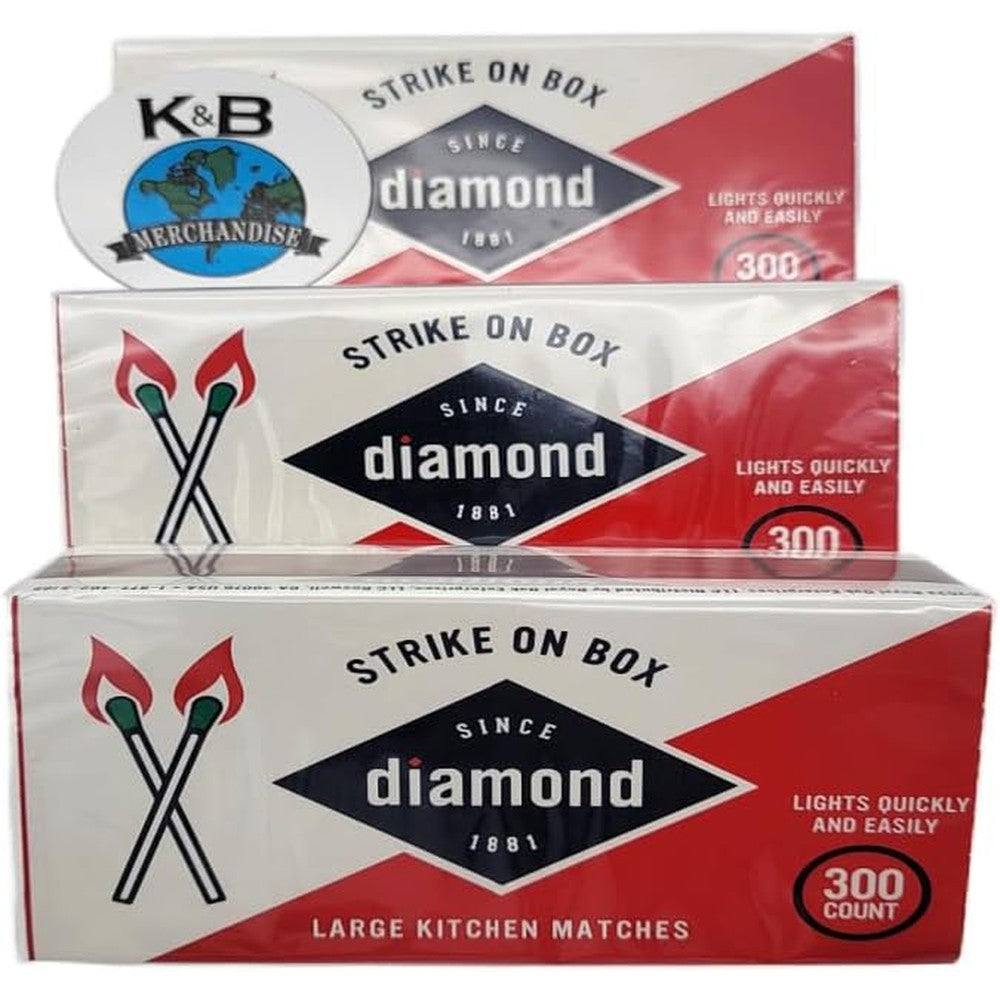 Diamond Greenlight Strike On Box Matches front view three pack