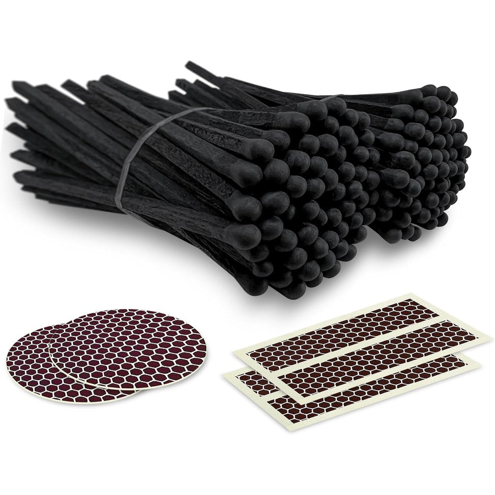 Thankful Greetings All Black Matches front view decorative candle accessories