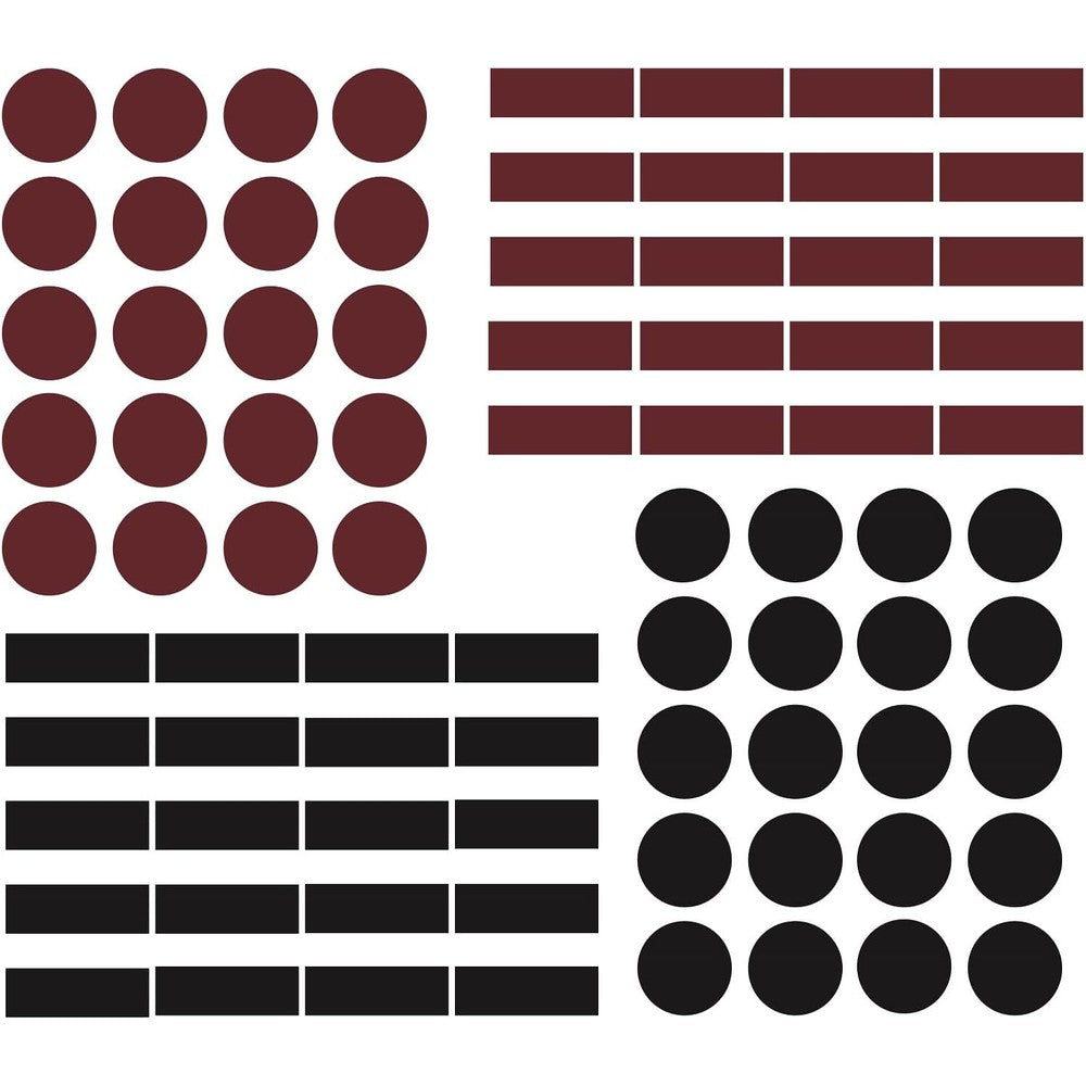 Brilucky match striker paper with adhesive front view showing circular and rectangular sheets