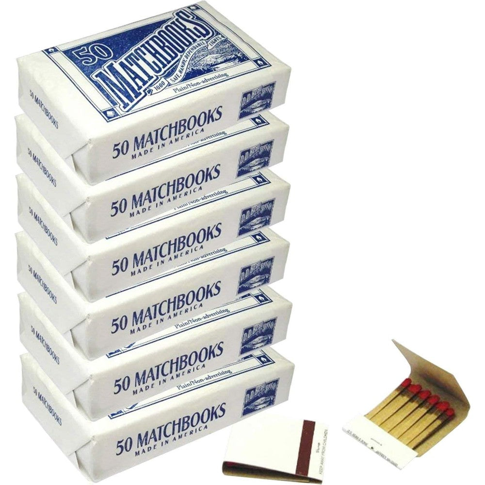 MegaDeal 300 White Matchbooks front view for wholesale wedding favors.