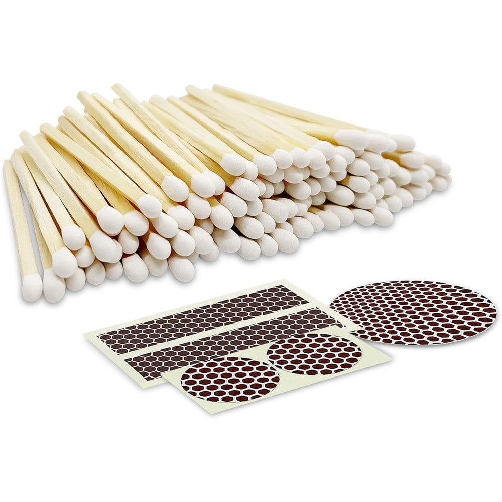 Thankful Greetings White Tip Safety Matches front view in bulk packaging.
