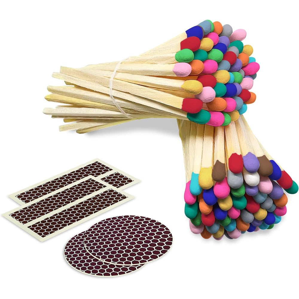 Thankful Greetings 4 Inch Rainbow Matches front view of colorful matchstick bundle.