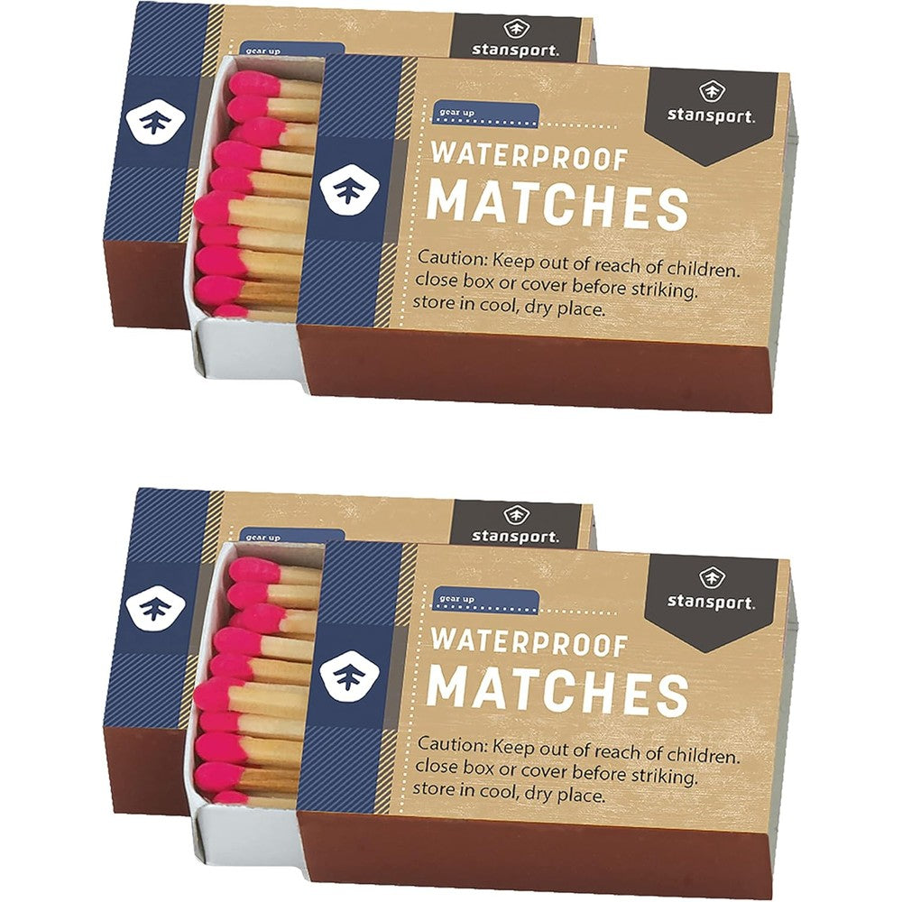 Stansport Waterproof Matches 4-pack front view for survival gear