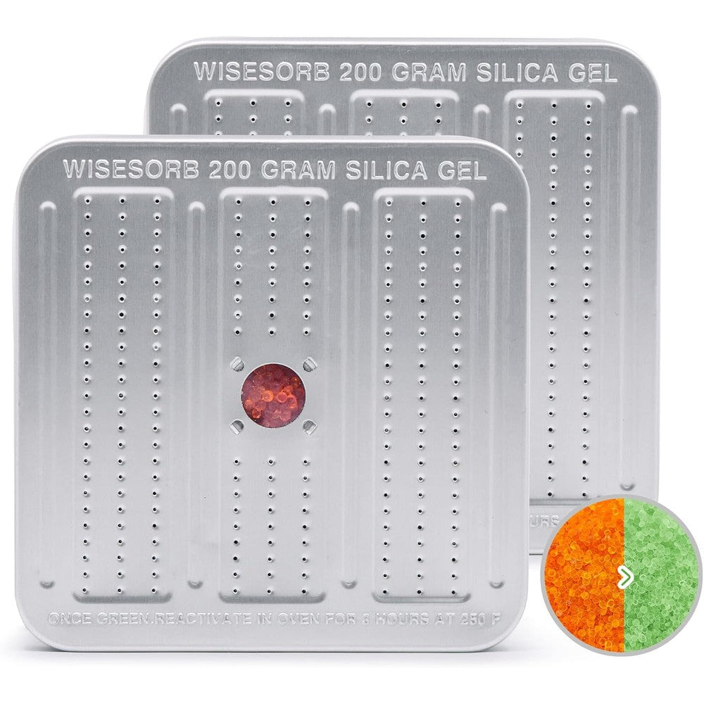 Wisesorb Gun Safe Dehumidifier 200 gram pack of 2 front view moisture absorber.