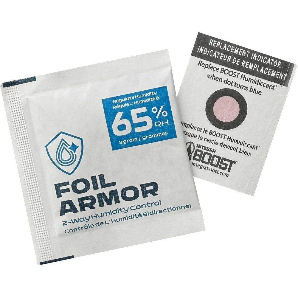 Foil Armor 65% RH 2-Way Humidity Control Packs 8 grams front view for trading card protection.