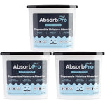 Absorb Pro Moisture Absorber Tub with Activated Charcoal 3-Pack front view.