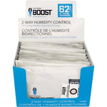 Integra Boost 62% RH 67 gram retail display box front view for moisture control.