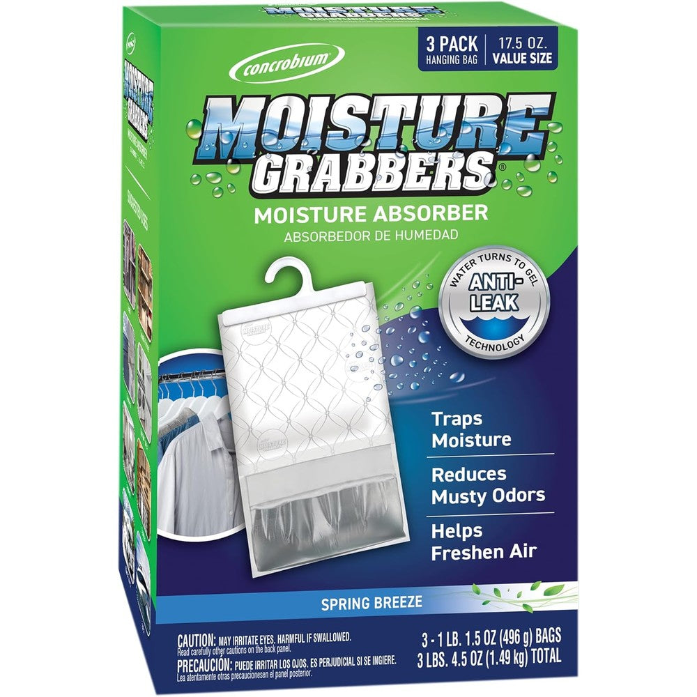 Concrobium Moisture Grabbers 3-pack front view moisture absorber for home
