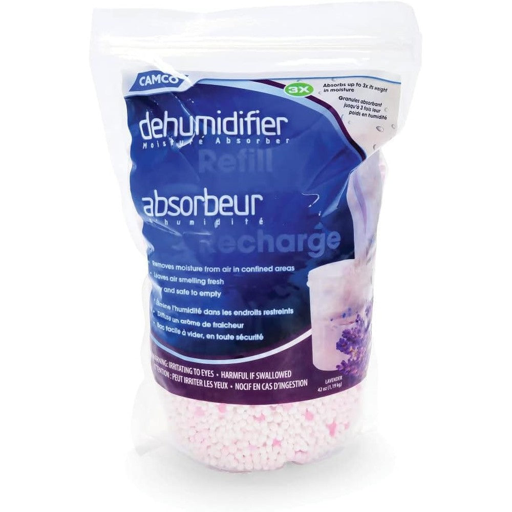 Camco 44284 Lavender Moisture Absorber Refill Bag front view for home dehumidifying.