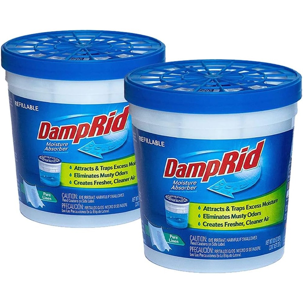 DampRid Pure Linen Refillable Moisture Absorber front view humidity control tubs