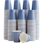 Clawsoff navy floral paper cups front view 300 count pack for parties