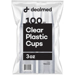 Dealmed 3 Ounce Disposable Plastic Cups front view medical grade quality.
