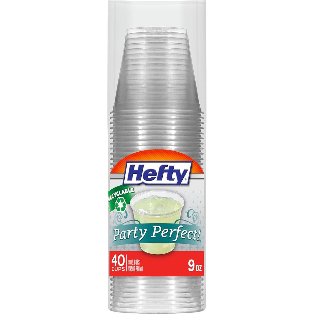 Hefty Party Perfect Clear Plastic Cups front view for elegant party hosting