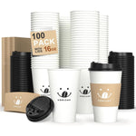 Coolcap Coffee Cups With Lids And Sleeves 16 Ounce front view