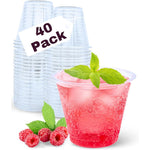 Aatriet 40 Pack 9 Ounce Clear Plastic Cups front view