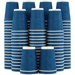 Lamosi navy blue ripple wall coffee cups 120 pack front view insulated paper.