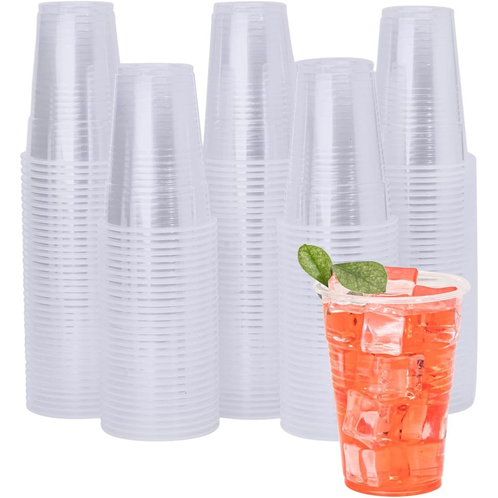 YEEHAW 9 Ounce Plastic Cups front view clear disposable drinkware.
