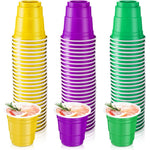 Meanplan Mardi Gras Plastic Shot Glasses front view 150 count pack