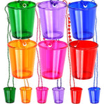 Iconikal 12 pack shot glasses on beaded necklaces front view party accessory