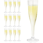 True Party clear plastic champagne flutes 12 piece set front view