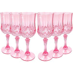 JUSONEY 7 Ounce Vintage Plastic Wine Glasses front view for wedding decor