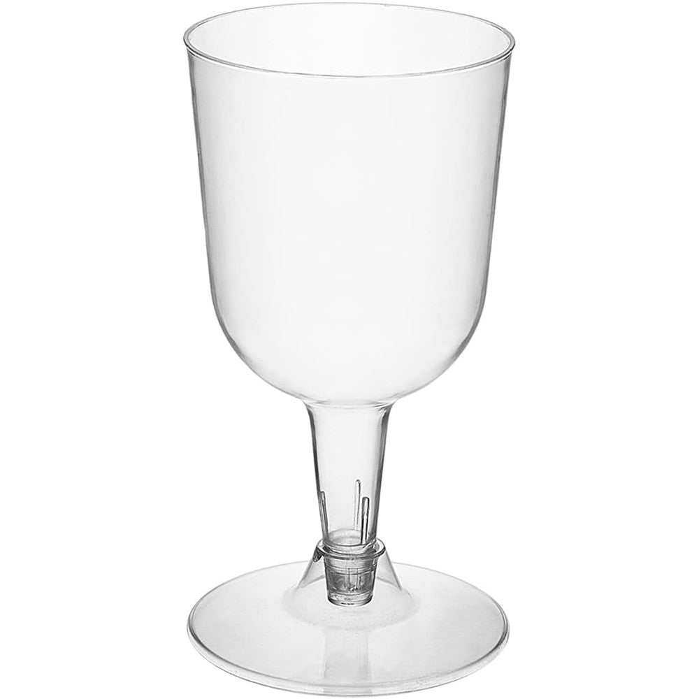 Party Essentials disposable wine glasses 40 count front view clear plastic