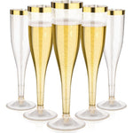 Goodluck Gold Glitter Champagne Flutes 36 pack front view for party supplies.