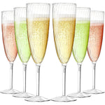 GuanQiao 16 Pack Clear Champagne Flutes front view for wedding toast.