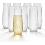 HOMIP 36 piece clear plastic champagne flutes front view for wedding catering.