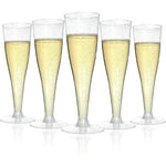 Bestluck silver glitter champagne flutes 100 pack front view for party planning.
