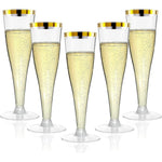 SUREHOME gold rim champagne flutes 20 pack front view for party supplies.