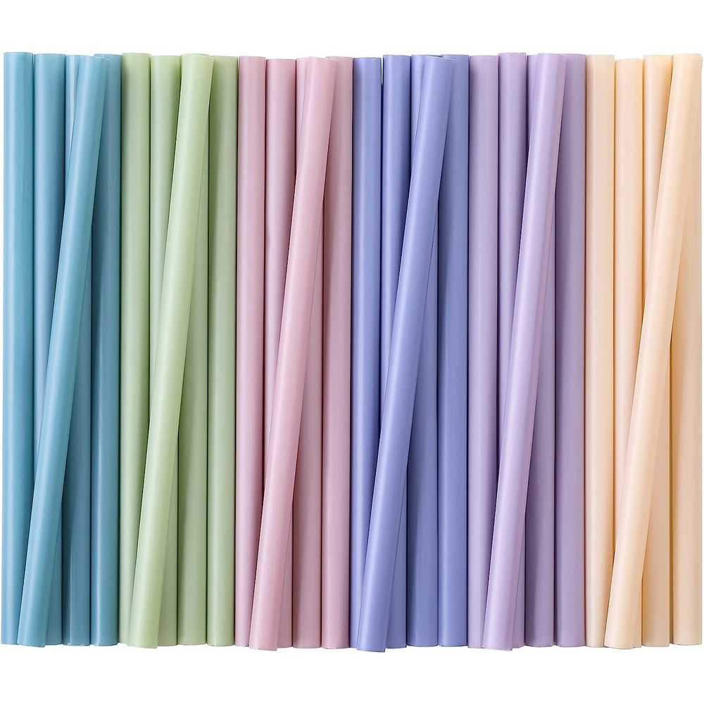 Vitever jumbo smoothie straws front view showcasing assorted colorful disposable plastic straws for boba