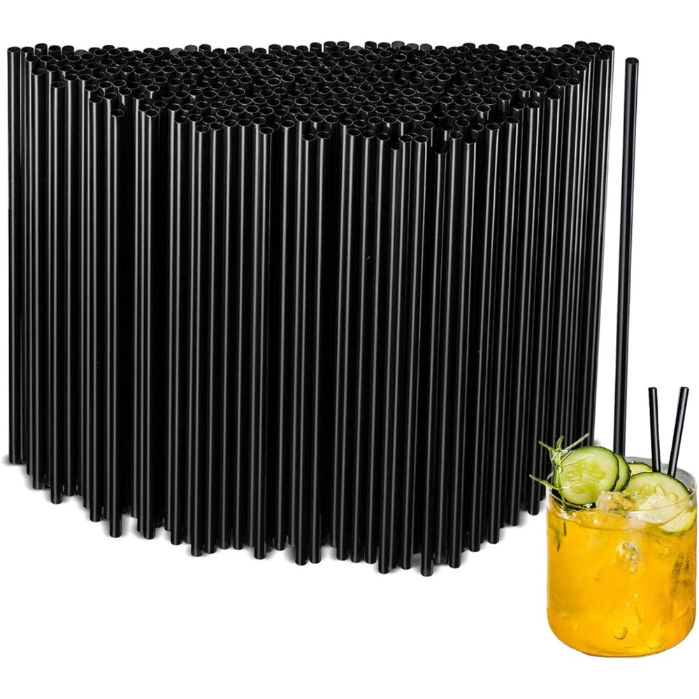Summerdate black disposable straws 500 pack front view