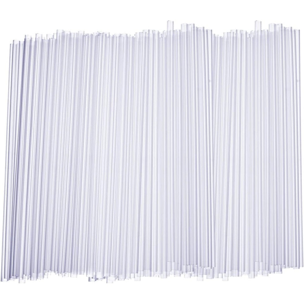 Comfy Package clear plastic drinking straws front view showing 250 count packaging