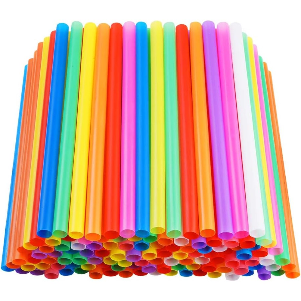 CVNDKN 200 Pieces Jumbo Smoothie Straws front view